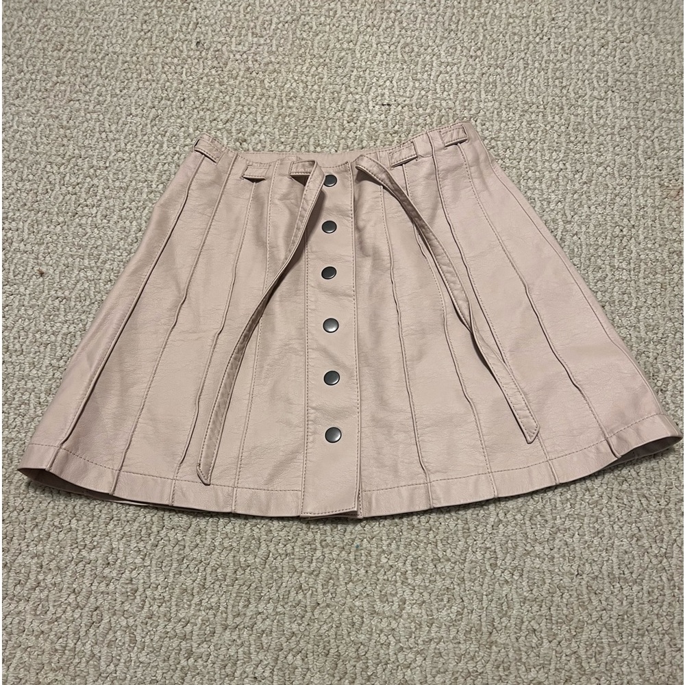 Free People vegan leather button up skirt 
Size 0